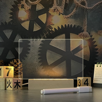 Decorative setup with gears, wooden blocks, and a calendar in a darkly lit room.