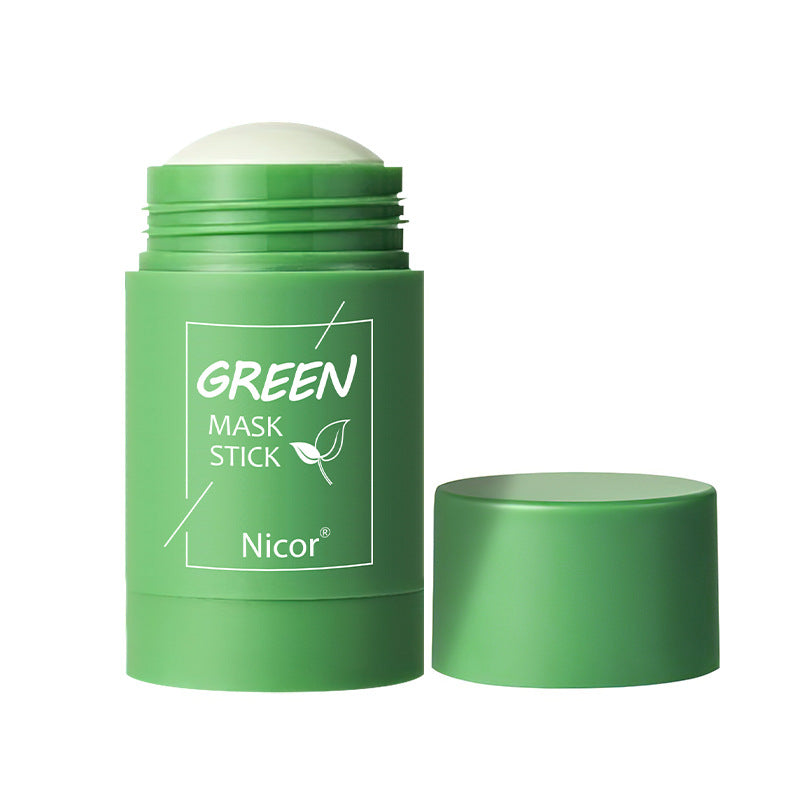 Green mask stick with 'Nicor' branding on a white background