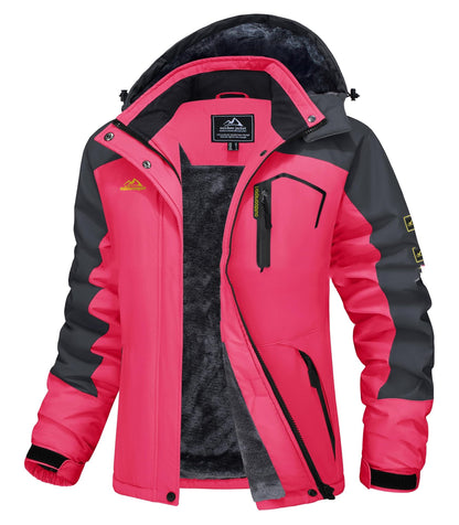 Pink and black jacket with visible brand logo on a white background