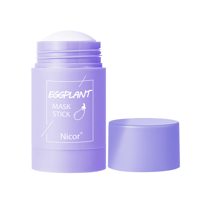 Purple mask stick with 'Nicor' branding on a white background