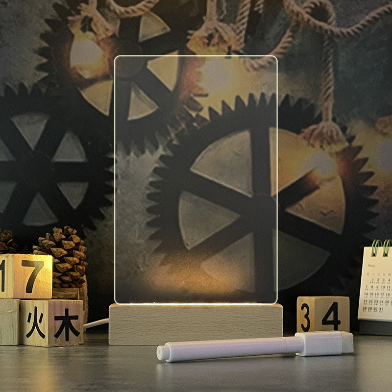 Decorative gear light with wooden blocks and calendar in the background